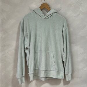 Aritzia TNA terry towel boyfriend hoodie sweatshirt sweater size S-M light blue